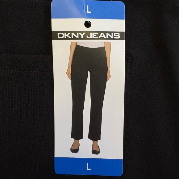 DKNY Jeans: Black Stretch Pants, Zip/Button Front Closure, Large, NWT - Picture 3 of 15